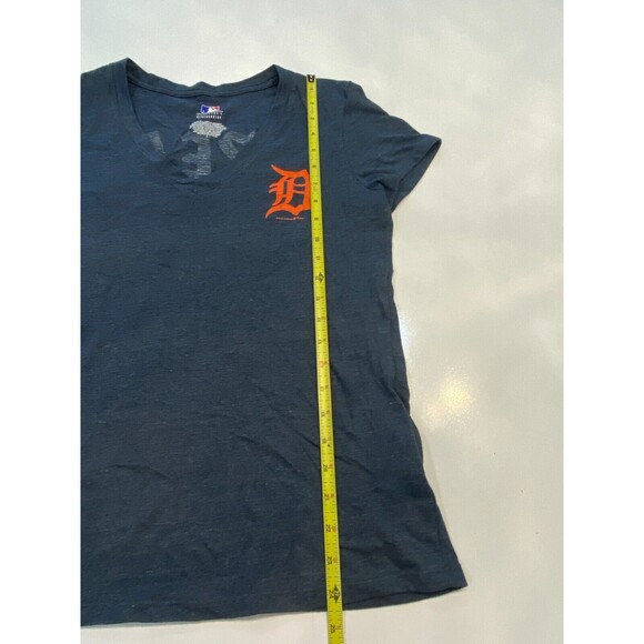 Detroit Tigers "Great Catch" Blue V-Neck T-Shirt Women's Size L - Picture 7 of 8